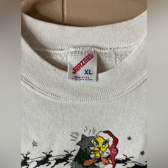 Looney Tunes Vintage 1993 Sweatshirt Winter Scene XL - Picture 4 of 5